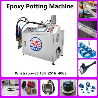 2 component potting and dispensing in PCB housings encapsulating 2K adhesive AB material machine